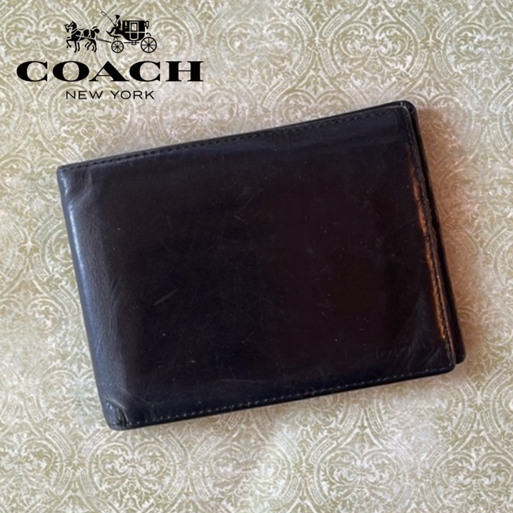 Coach Black Leather Bi-Fold Wallet
